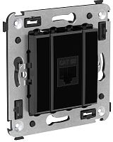 Розетка компьютерная без рамки DKC Avanti 1-м. RJ45 5е черный квадрат картинка